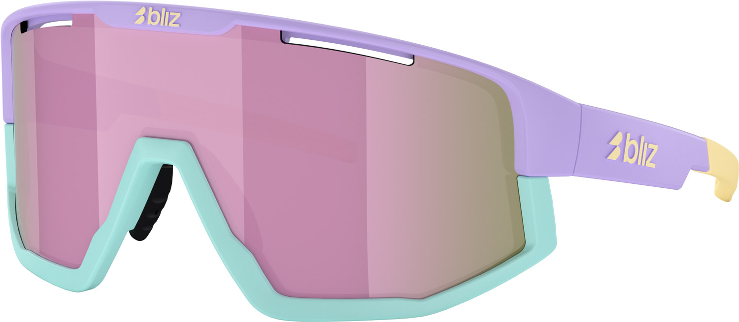 Bliz Fusion Matt Pastel Purple-Yellow Logo Brown Mirror Pink